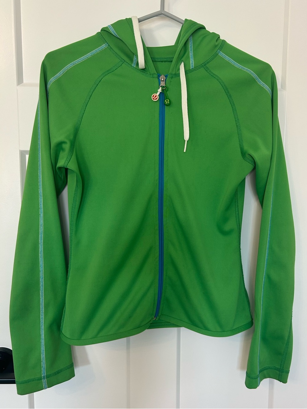 Vintage Lululemon Green Full Zip Hoodie Jacket Blue Zip Size